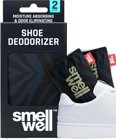 SmellWell - Scented Shoe Deodorizer Inserts - Odor Eliminators - Activated Bamboo Charcoal + Minerals - Natural Fresheners for shoes, bags, gloves - 2 x 1.8oz Original Size Black Zebra in Saudi Arabia