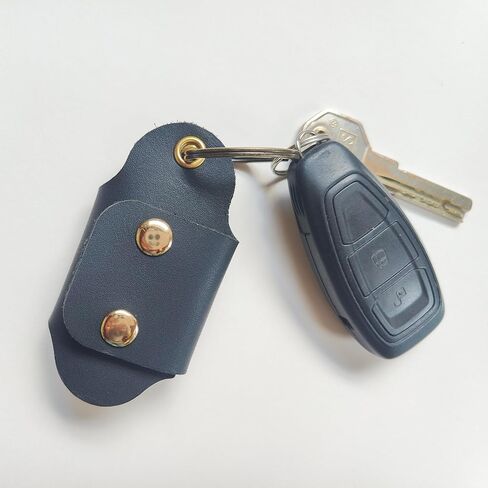 Men's Leather Key Holder - Minimalist Key Organizer and Handmade Leather Keychain, Compact Design to Keep Keys from Jingling in Kuwait