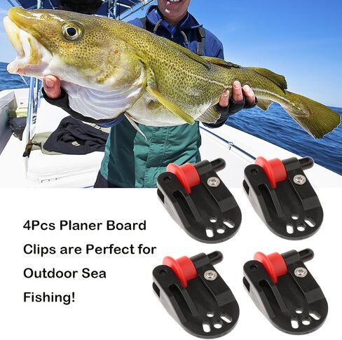 SAUYRASY 4Pcs Red Planer Board Zams pro Release Clips Fishing in-line Side Clip for Offshore Fishing Tackles Trolling Downrigger Clips in Kuwait