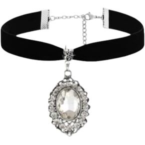 Gothic Necklace Vintage Black Velvet Choker Necklace Punk Style Victorian Jewelry Multicolor Rhinestone Pendant Necklace Christmas Party Costume Jewelry for Women