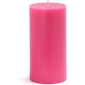 CPZ-084_12 12-Piece Pillar Candle, 3" x 6", Hot Pink