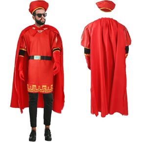 6pcs أزياء البالغين فاركوااد أزياء مع قميص القبعة قفازات كيب كوز بلاي بدلة الرجال مضحك هالوين