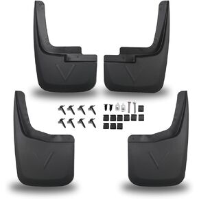 اللوحات الطينية متوافقة مع Ford F150 2024 2023 2022 2021 | تناسب بدون مشاعل الحاجز OEM | حراس البداية الأمامية والخلفية | مجموعة 4pcs | لا تثبيت الحفر | كل حماية الطقس | الأسود