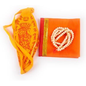 مجموعة من حبات Tulsi Holy Basil Jaap Jap Mala و 2 Japa Mala Bag Gomukhi Japa Bag Jholi صلاة الهتاف أو تخزين عناصر Pooja للتأمل اليومي Jaap والتأمل