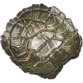 Red Pomegranate Turtle Shell Bowl Green Gold 19-Inch