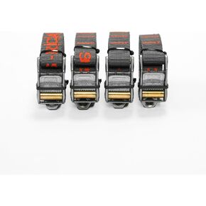 1.0 "Cam Buckle Tiew Down Straps - تقنية Signature -Roller - مثالية للبراغي ، وركوب الرمث ، والهواء الطلق - أحزمة آمنة للترس والبضائع - 4 حزمة (نهاية مستقيمة ، 15 قدمًا)