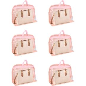 Dust Bags for Handbags - Dust Bags with Zipper and Handles Bag Storage for Handbags Purse, Handbag Storage (Shell Pink-M)