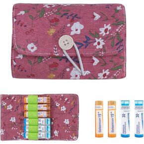 Homeopathic Storage Case Homeopathic Carrying Case Box Foldable Homeopathic Bag Homeopathic Organizer for 6 Tubes Homeopathy at Home Travel Kit - Without Tubes
