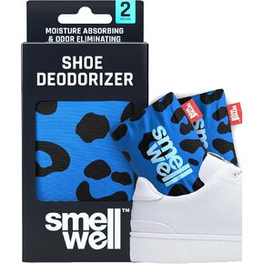 SmellWell - Scented Shoe Deodorizer Inserts - Odor Eliminators - Activated Bamboo Charcoal + Minerals - Natural Fresheners for shoes, bags, gloves - 2 x 1.8oz Original Size Black Zebra