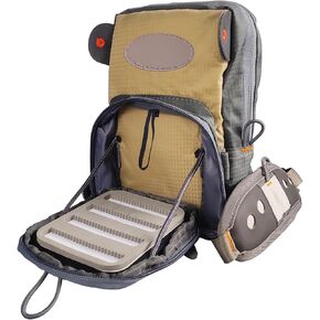 حقيبة الصدر Aventik Fly Fishing الصدرية خفيفة للغاية وجيوب متعددة مع مجموعة أدوات حزمة السترة