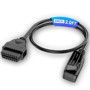 ANCEL OBD2 Scanner Extension Cable 2ft/0.6m, 16 Pin OBD 2 OBDII Car Scan Tool Male to Female Extender Cord Adapter for All OBD2 Vehicles