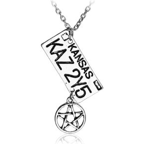 Supernatural TV Show Fantasy Horror Drama Magic Pentagram Kaz 2Y5 Angel Wings Winchester Dean Sam Castiel 1.6" Charm Pendant Necklace