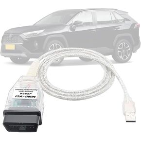 MINI VCI J2534 Cable for Toyota Lexus Scion Vehicles,OBD2 to USB J2534 Diagnostic & Reprogramming Tool Work with TIS Techstream Software V18 Version,OBD2 Scanner Compatible with Windows XP/7/10