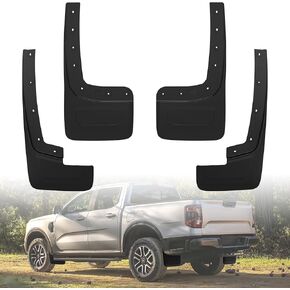 KEWISAUTO Mud Flaps Splash Guards for 2024 2025 Ford Ranger, Front & Rear Mud Guards Fender Flares for Ford Ranger XL/XLT/Lariat 2024 2025 Exterior Accessories (Not for Raptor)