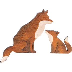 ElevateTech Wooden Fox Door Topper Home Decor Cute Foxes Shape Statue Door Corner Sculpture Ornament Creative Animal Door Frame Decor Handcrafted Wood Decor Sign for Garden Living Room Bedroom Office