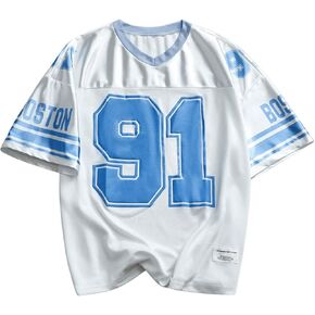 SOLY HUX Girl's Y2k Tops Number Graphic Tees V Neck Drop Shoulder Jersey Shirt Preppy Clothes