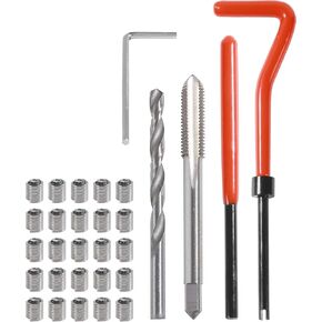30PCS Automotive Stainless Steel Thread Repair Kits,M6x1.0 Helicoil Kit,Car Accessories,Helicoil Coil Compatible Hand Tool Set,Suitable for Daily Repair and Maintenance of Most Vehicles