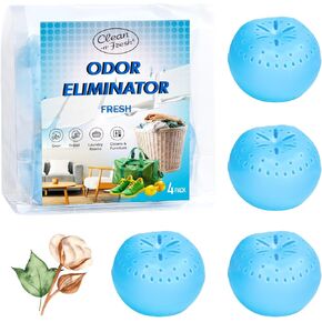4 Pack Baking Soda Deodorizers, Shoe Deodorizer Balls, Air Freshener for Home, Odor Eliminator for Closets Bathroom Pets, Up to 80 Days