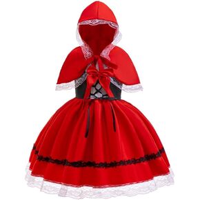 Dressy Daisy Little Red Riding Hood Fancy Dress Up Costume Set with Cloak Cape for Toddler and Kids Girls