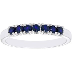 Boston Bay Diamonds Rhodium مطلي 925 Sterling Silver Silver 7-Stone Gemstone Gemstone Ring Ring