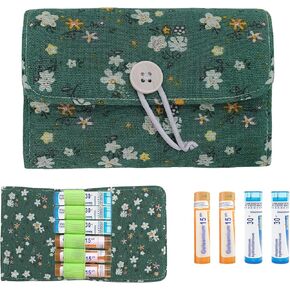 Homeopathic Storage Case Homeopathic Carrying Case Box Foldable Homeopathic Bag Homeopathic Organizer for 6 Tubes Homeopathy at Home Travel Kit - Without Tubes