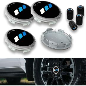 4 PCS Black Wheel Center Caps 3-5/16 Inch Tri-Color Hub Caps Wheel Rim Center Cover Compatible with 2022-2024 Tundra (Yellow)