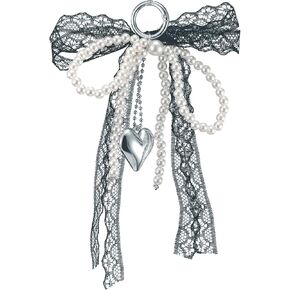 Y2k Pearl Keychain Coquette Aesthetic Lace Bowknot Cute Bag Charms Purse Phone Car Charms Keychains