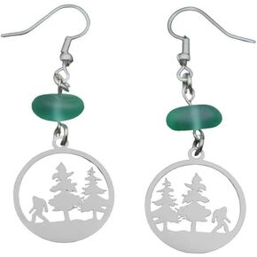 Bigfoot Wilderness Sea Glass Dangle Earrings