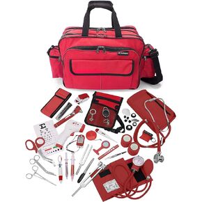 ASA TECHMED Durable Nurse Travel Bag with Nursing Supplies – Multi-Pocketed, Heavy-Duty Nylon, Webbed Shoulder Strap