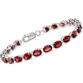 Ross-Simons 18.00 ct. t.w. Oval Garnet Bracelet in Sterling Silver