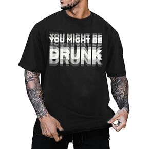 Men's Funny Shirts Letter Graphic Tees You Might Be D-runk Family Couple Relaxed Fit Tee Tops