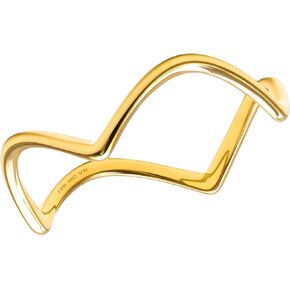 MAX + STONE Solid 10K Gold Rings for Women | Wavy 10k Solid Gold Ring for Women | Comfortable & Thin Gold Stackable Rings | Hypoallergenic 10K Solid Gold Band Ring in Size 6-8