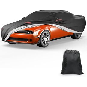 JOYTUTUS Car Cover Compatible with 2008-2023 Challenger R/T SRT T/A SXT Hellcat Scat Pack Widebody 2011-2023 Charger, Soft Cotton Inner Waterproof Outdoor Indoor Cover