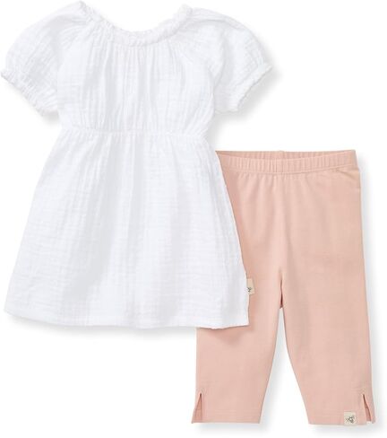 Burt's Bees Baby Baby Girls' Top and Pant Set, Tunic and Leggings Bundle, 100% Organic Cotton in Saudi Arabia