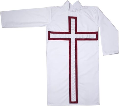 Premium Masonic St. Thomas of Acon Tunic Robe Cotton/Polyester Blend Superior Fabric – Moiré Ribbon Cross, Knights Templar in Saudi Arabia