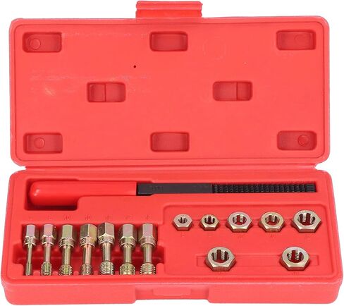 Garosa 15pcs Metric Thread Restorer مجموعة أدوات مجموعة Fractional و Metric Thread Restorer Kit ملف النقر فوق Die Set M6x1.0 M8x1.25 M10x1.25 M10x1.50 M12x1.25 M12x1.50 M12x1.75 in Kuwait