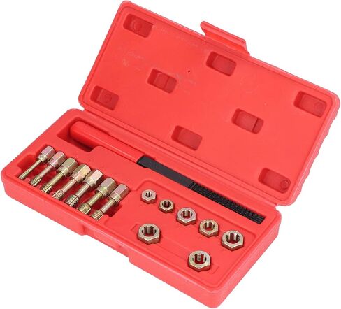 Garosa 15pcs Metric Thread Restorer مجموعة أدوات مجموعة Fractional و Metric Thread Restorer Kit ملف النقر فوق Die Set M6x1.0 M8x1.25 M10x1.25 M10x1.50 M12x1.25 M12x1.50 M12x1.75 in Kuwait