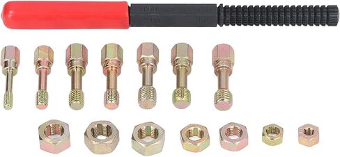 Garosa 15pcs Metric Thread Restorer مجموعة أدوات مجموعة Fractional و Metric Thread Restorer Kit ملف النقر فوق Die Set M6x1.0 M8x1.25 M10x1.25 M10x1.50 M12x1.25 M12x1.50 M12x1.75 in Kuwait