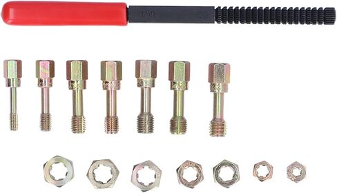 Garosa 15pcs Metric Thread Restorer مجموعة أدوات مجموعة Fractional و Metric Thread Restorer Kit ملف النقر فوق Die Set M6x1.0 M8x1.25 M10x1.25 M10x1.50 M12x1.25 M12x1.50 M12x1.75 in Kuwait