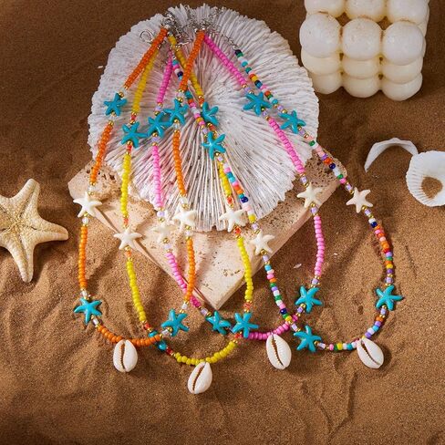 Pingyongchang Bohemian colorful beaded shell necklace, beach summer necklace in Saudi Arabia