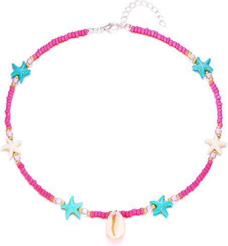 Pingyongchang Bohemian colorful beaded shell necklace, beach summer necklace in Saudi Arabia