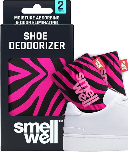 SmellWell - Scented Shoe Deodorizer Inserts - Odor Eliminators - Activated Bamboo Charcoal + Minerals - Natural Fresheners for shoes, bags, gloves - 2 x 1.8oz Original Size Black Zebra in Saudi Arabia