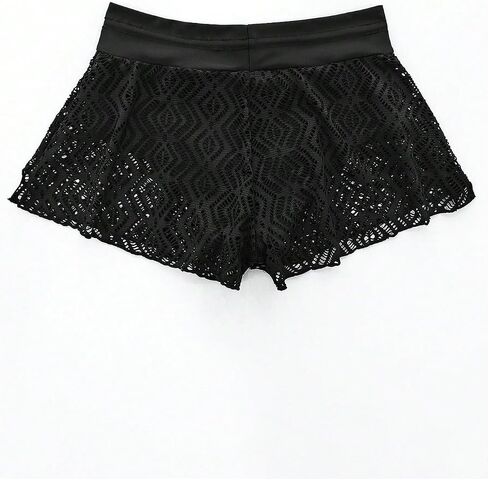 الكروشيه Gorglitter Women's Costs Up Shorts Hollow Out Arecer Lace Bikini Swimsuit Summer Shorts in Kuwait