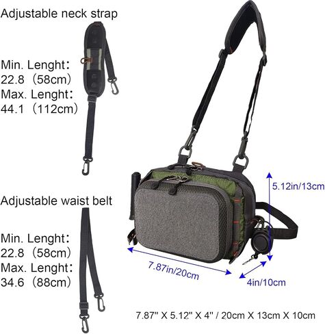 Aventik Fly Fishing Chest Bag Ultra Light Multiple Pockets Chest Pack with Vest Pack Tool Combo C in Kuwait