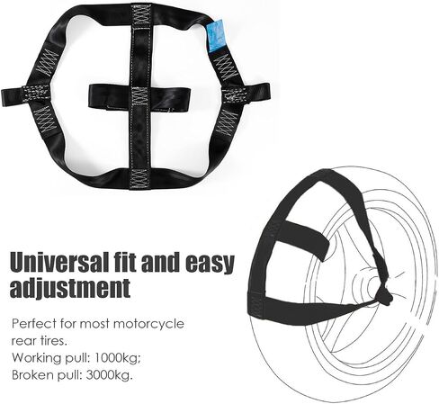 Universal Motorcycle Rear Tire Wheel Tie Down Cargo Strap for Trailer Super Heavy Duty Strong Polyester in Saudi Arabia