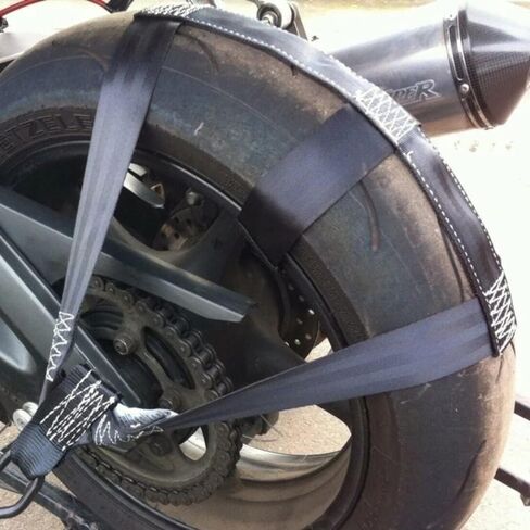 Universal Motorcycle Rear Tire Wheel Tie Down Cargo Strap for Trailer Super Heavy Duty Strong Polyester in Saudi Arabia