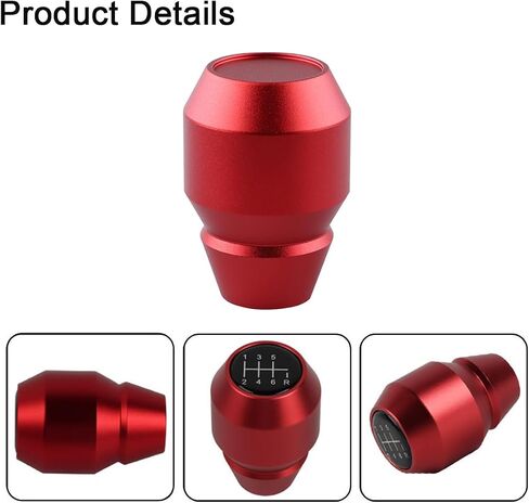 Car Shift Knob, Aluminum Alloy Manual Automatic Vehicle Gear Shifter Knob, 5 6 Speed Automotive Gear Lever Stick Shift Handle Replacement Accessories, Universal for SUV, Sedan, Truck (Red) in Kuwait