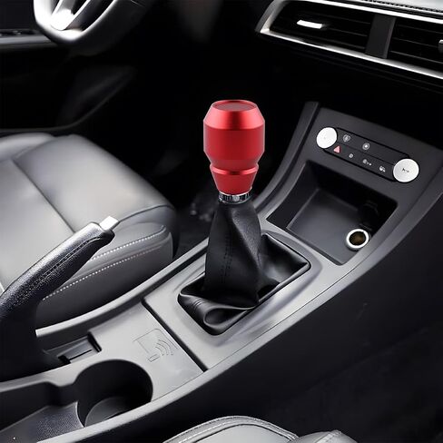 Car Shift Knob, Aluminum Alloy Manual Automatic Vehicle Gear Shifter Knob, 5 6 Speed Automotive Gear Lever Stick Shift Handle Replacement Accessories, Universal for SUV, Sedan, Truck (Red) in Kuwait
