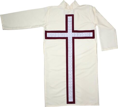 Premium Masonic St. Thomas of Acon Tunic Robe Cotton/Polyester Blend Superior Fabric – Moiré Ribbon Cross, Knights Templar in Saudi Arabia