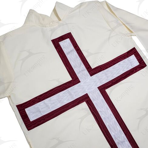 Premium Masonic St. Thomas of Acon Tunic Robe Cotton/Polyester Blend Superior Fabric – Moiré Ribbon Cross, Knights Templar in Saudi Arabia